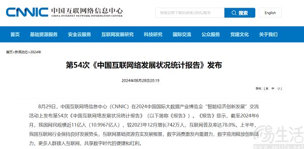 CNNIC发布第54次《中国互联网络发展状况统计报告》
